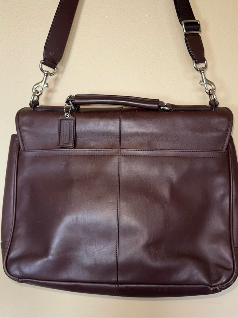 Vtg Coach Lexington Flap Top Brown Leather Laptop Briefcase Commuter Bag - Picture 7 of 16